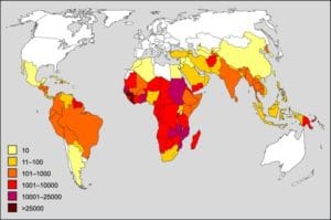 malaria-występowanie